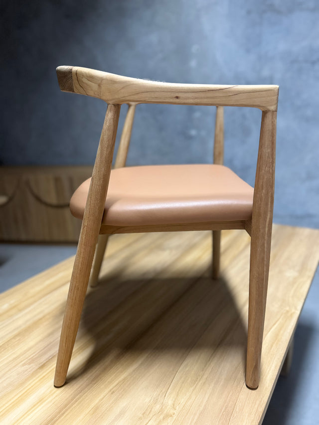Frankie Dining Chair - Leather Seat in Pantone Mocha Mousse