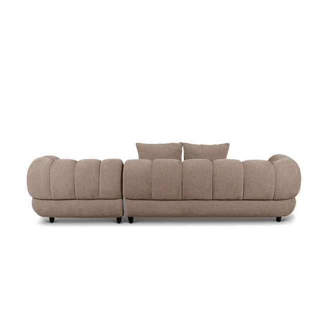 Reya 4 Seater Lounge in Mushroom Fabric