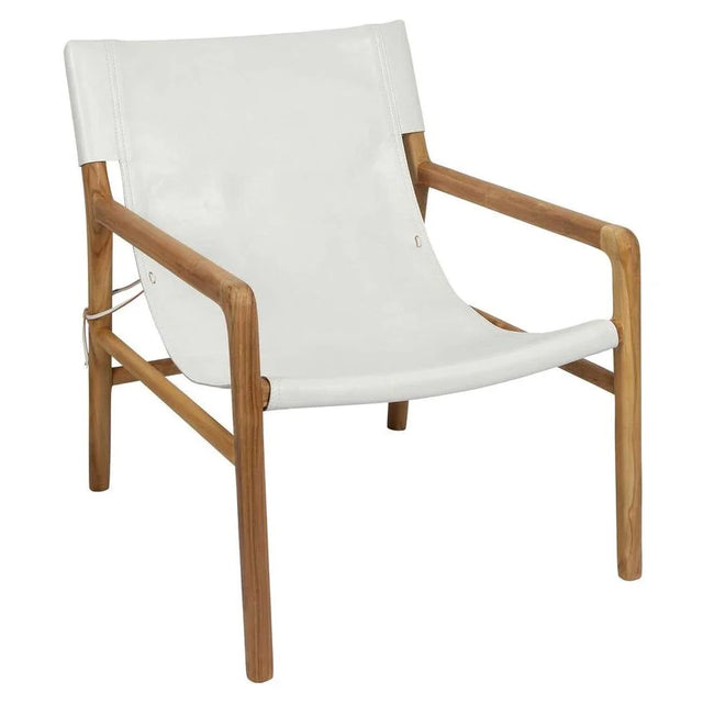 Jasper Lounge Chair in White Leather