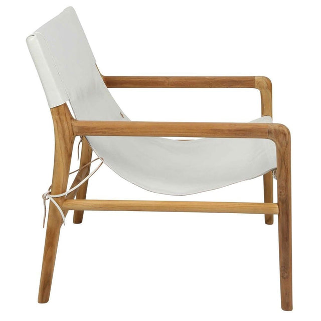 Jasper Lounge Chair in White Leather