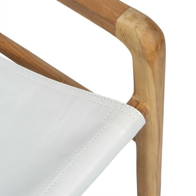 Jasper Lounge Chair in White Leather