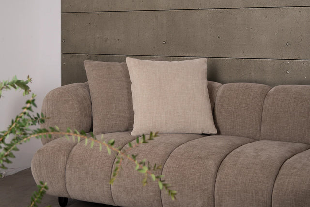 Reya 4 Seater Lounge in Mushroom Fabric