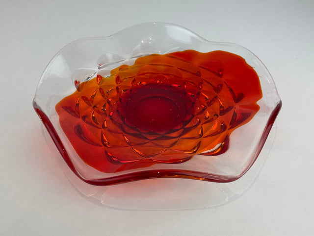 Sommerso style pressed glass bowl