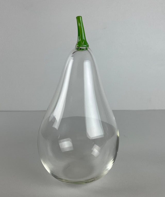 Blenko Blown Glass Pear Green Stem Vintage