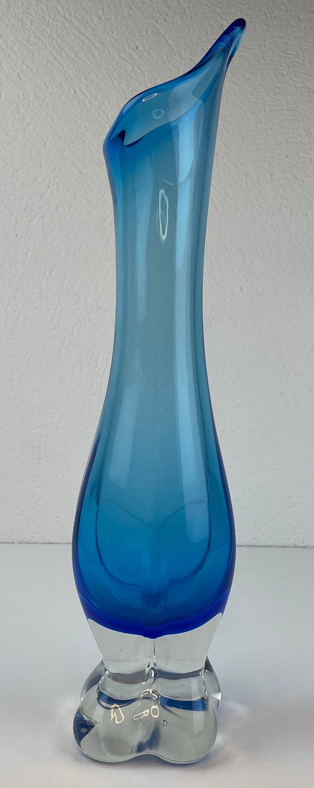 Tall hand-blown glass vase