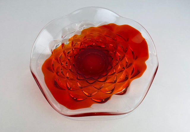 Sommerso style pressed glass bowl