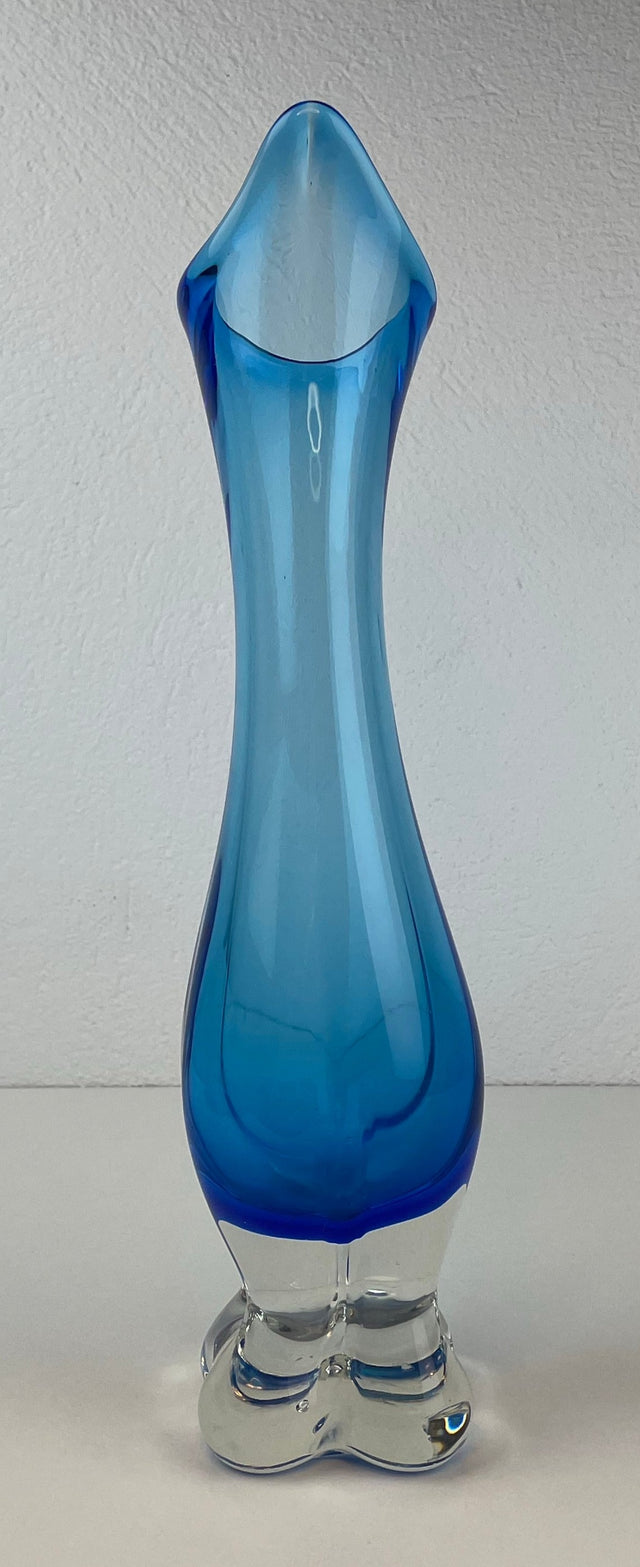 Tall hand-blown glass vase